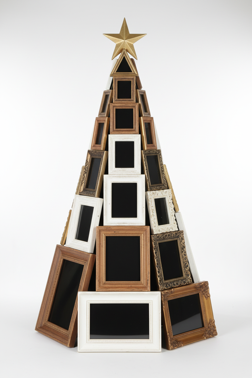 Christmas tree made of frames